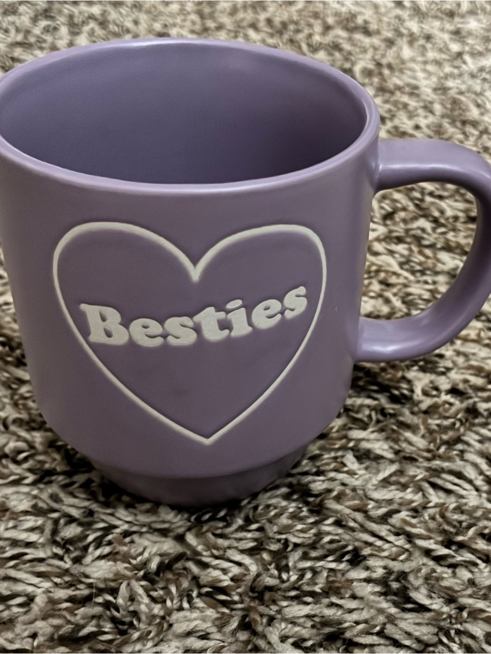 Lavender Heart Ceramic Mug for Friends